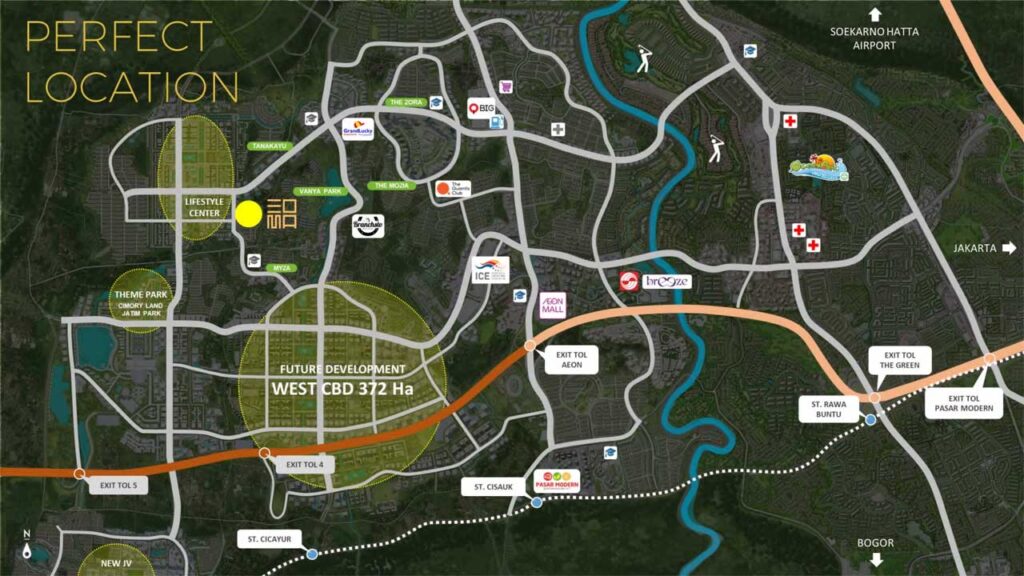 Lokasi Cluster Aerra by Eonna BSD